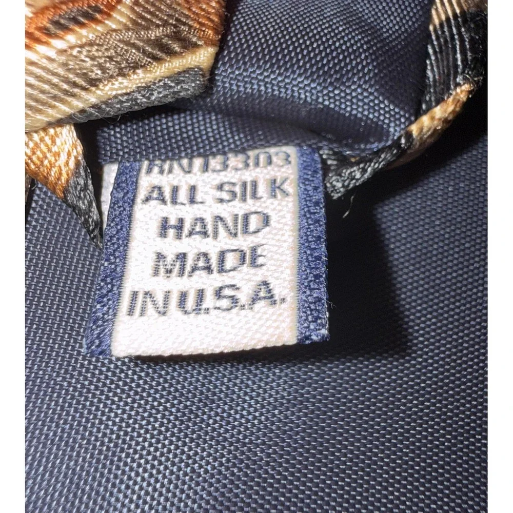 Hathaway Mens Silk Tie Geometric Basketweave Gold and Black Hand Made USA